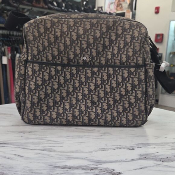 Dior Diaper Bag Black and Brown Monogram Messenger Bag - Picture 1 of 13